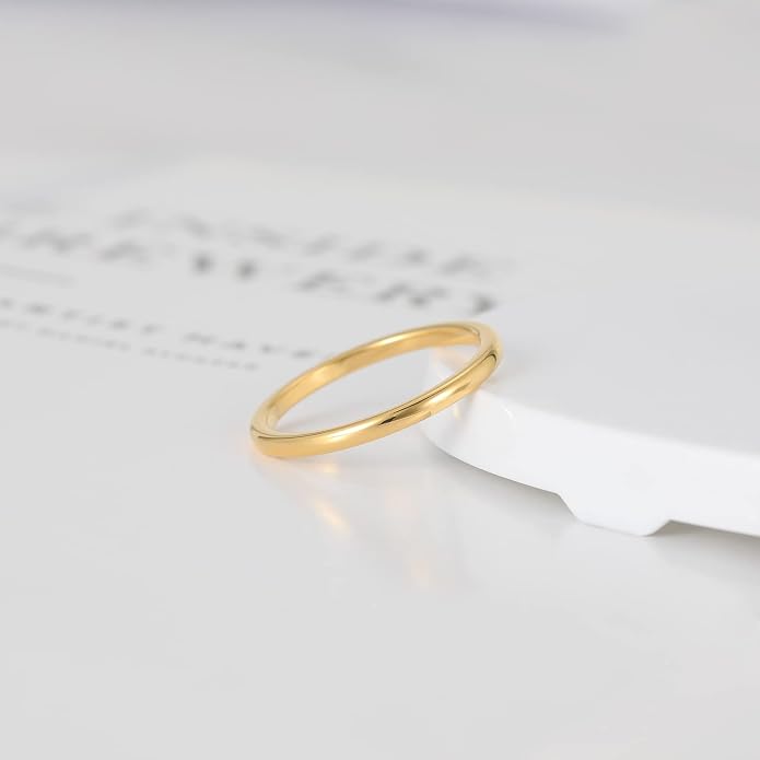 TRUMIUM 2mm 4mm 6mm 8mm Tungsten Wedding Band Ring for Men Women Silver/Rose Gold Plated/Rainbow/Gold Plated Domed High Polish Engagement Promise Rings Comfort Fit 4-15