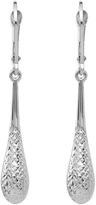 LeCalla 925 Sterling Silver Teardrop Dangle Earrings for Women | Lightweight Vertical Drop Dangle Earrings | Minimalist Dangling Earring Jewelry Gifts for Women