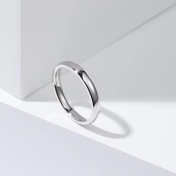 King Will 316L Stainless Steel Wedding Band for Men Women-2-8mm Width Wedding Ring in Black/Sliver/Gold Plated Laser I Love You High Polished Dome Style Promise Ring Comfort Fit Size 4-15