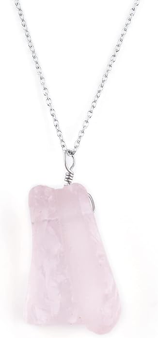 Raw Gemstone Dainty Pendant Necklace for Women, Trendy Healing Chakra Crystal, Birthstone Handmade 925 Sterling Silver Adjustable 18 inch Chain Jewelry, Birthday Gifts