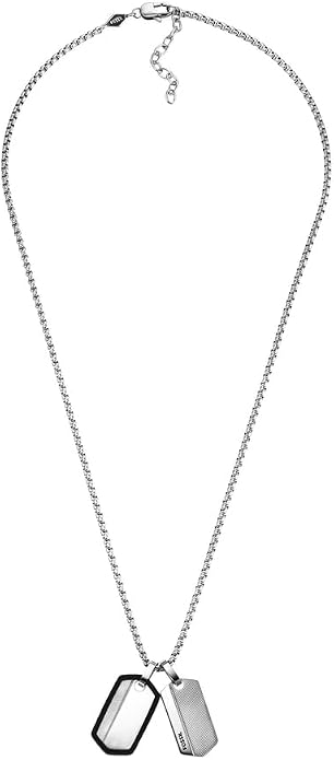 Fossil Men's Stainless Steel or Leather Necklace for Men