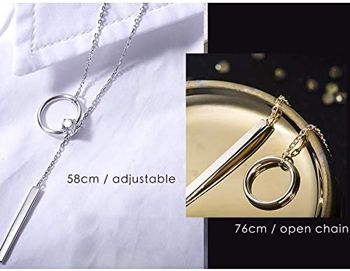 S.Leaf Gold Dainty Pendant Necklaces for Women Sterling Silver Gold Plated Layered Horizontal Vertical Bar Star Starburst Moon Cubic Zirconia Lariat Necklace for Women Trendy Gifts
