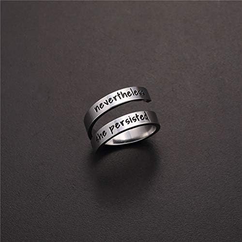 Inspirational Rings for Women Statement Stainless Steel Spiral Wrap Twist Ring Encouragement Personalized Jewelry Birthday Gifts