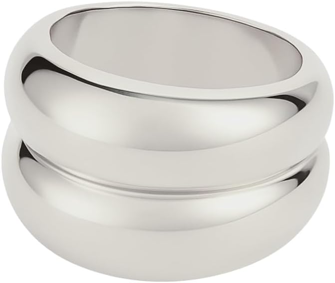 Pierced Owl 316L Stainless Steel Double Dome Ring