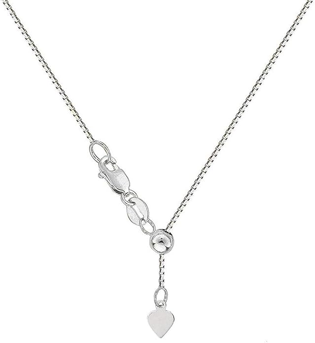Savlano 925 Sterling Silver Solid 0.8mm Box Adjustable Bolo 14-24 Inch Chain Necklace For Women - Made in Italy Comes With a Gift Box