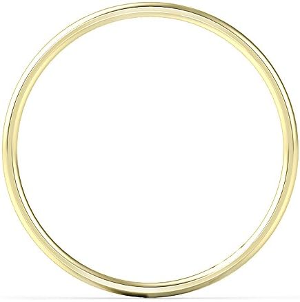 10K White/Yellow/Rose Gold 2MM Round Dome Wedding Band Ring