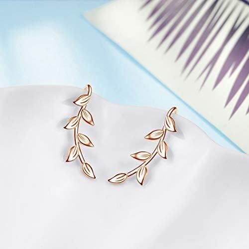 leaf/cherry blossom/purple orchid/celtic knot earrings Ear Climber Crawler Cuff Sterling Silver Wrap Earrings for Women