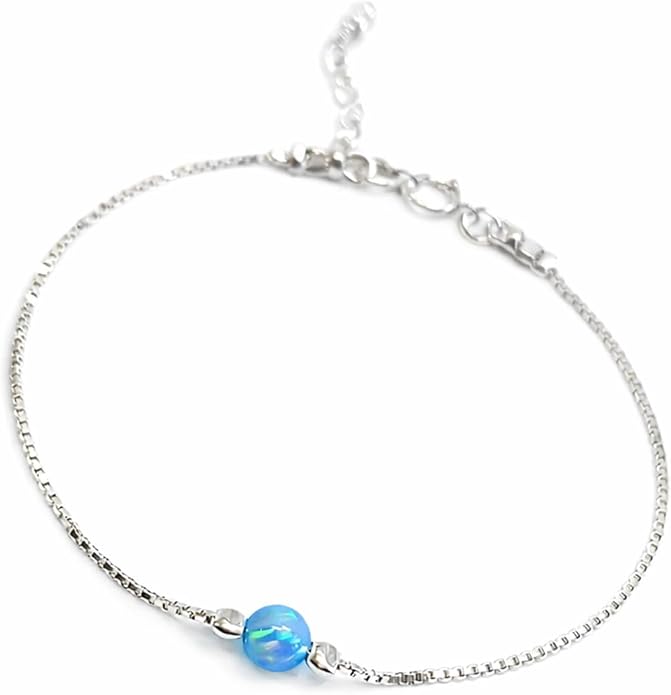 Minimalist Evil Eye Charm Bracelet – Handmade Delicate Good Luck Jewelry for Women – Adjustable 6.5” + 1” Extender