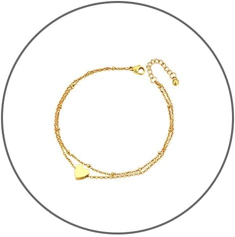 ChainsPro Anklets for Women Waterproof, Adjustable Stainless Steel/ Sterling Silver/14K Gold Plated Ankle Bracelets for Women, Non Tarnish Layered Anklets Beach Jewelry Gifts for Swimming & Daily Wear (Send Gift Box)