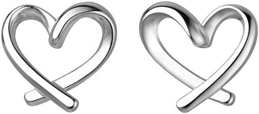 Reffeer Solid 925 Sterling Silver Love Heart Clip On Earrings Ear Cuffs for Women Teens Heart Wrap Earrings No Piercing