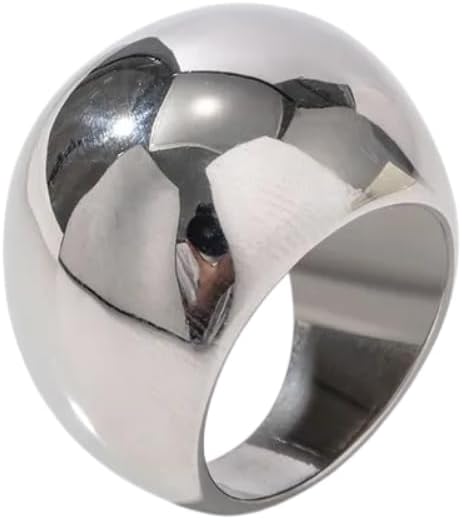 Pierced Owl Titanium Steel Dome Chunky Statement Ring