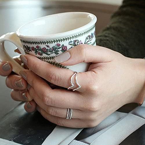 925 Sterling Silver Knuckle Rings for Women Minimalist Thin Stacking Rings Set 3PCS Midi Pinky Ring Size 2.5-8.5