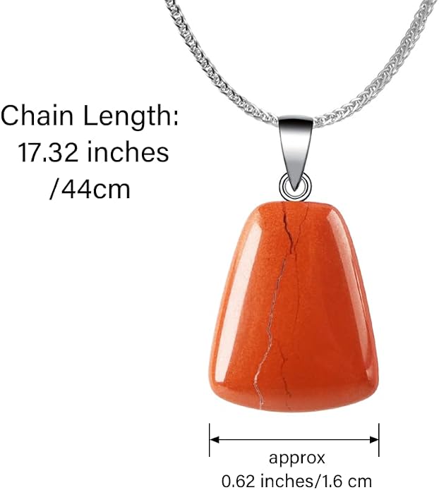 iSTONE 925 Sterling Silver Natural Crytral for Womens Pendant Necklace, Gemstone Birthstone with 17.8" Silver Chain Ladies