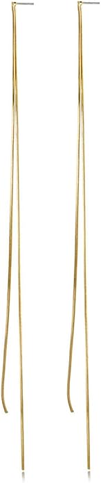 Tassel Earrings for Women Gold Plated Silver Chain Earrings Dainty Minimalist Dangle Drop Studs