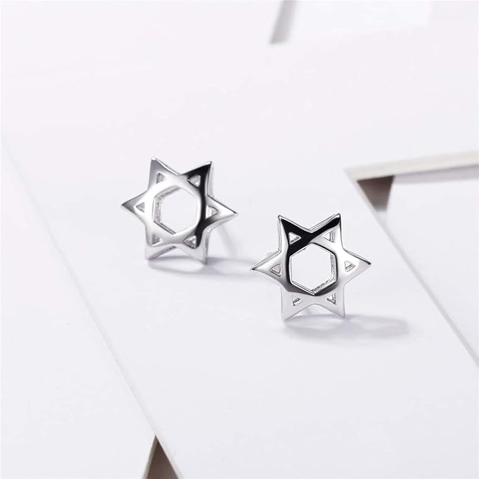 ChicSilver 925 Sterling Silver Earrings Dainty Bar/Circle/Triangle/Star/Ball Stud Earrings for Women with Gift Box, Hypoallergenic Earrings for Sensitive Ears