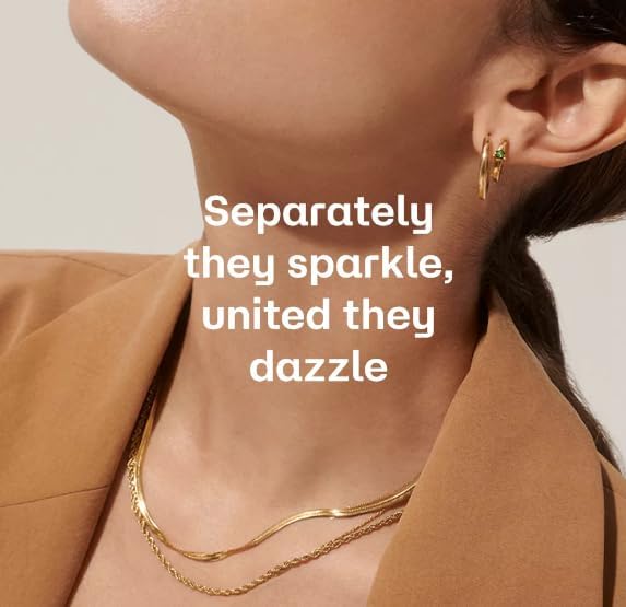 Hey Harper Gold Necklace For Women Trendy Necklace - 14K Golden PVD Coating Waterproof & Sweatproof Non Tarnish Jewelry Chain Necklaces