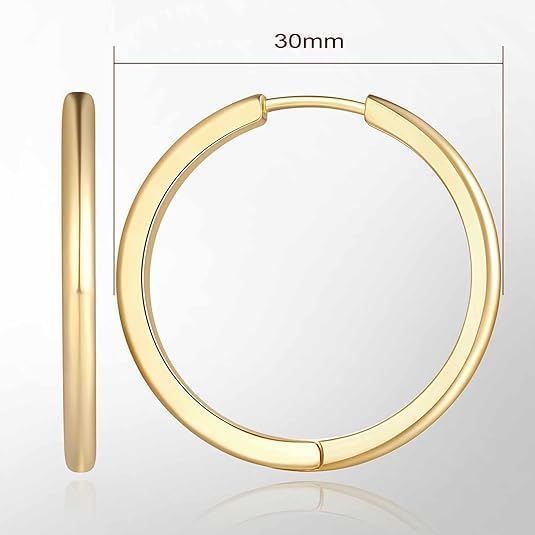 Gold Earrings for Women 14K Gold Hoop Earrings for Women Chunky Classic Huggie Earring Everyday