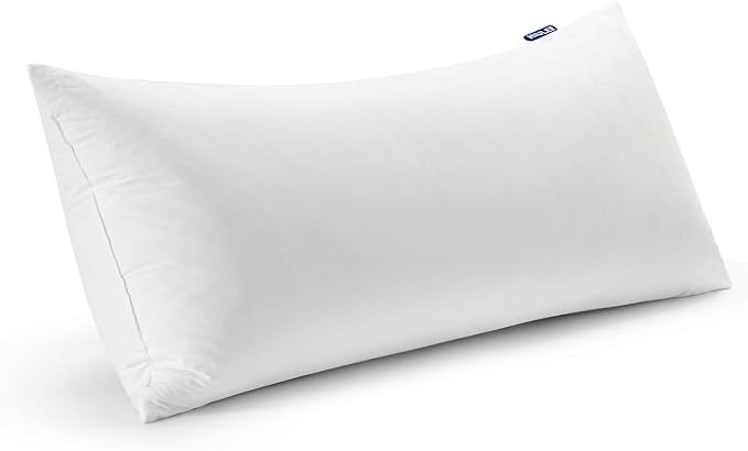 MIULEE Feather Pillow Insert 14x22, Throw Pillow with Cotton Cover | Fluffy and Plump, Decorative Pillows for Sofa Bed Couch, Double-Layer Down-Proof Cotton Cover