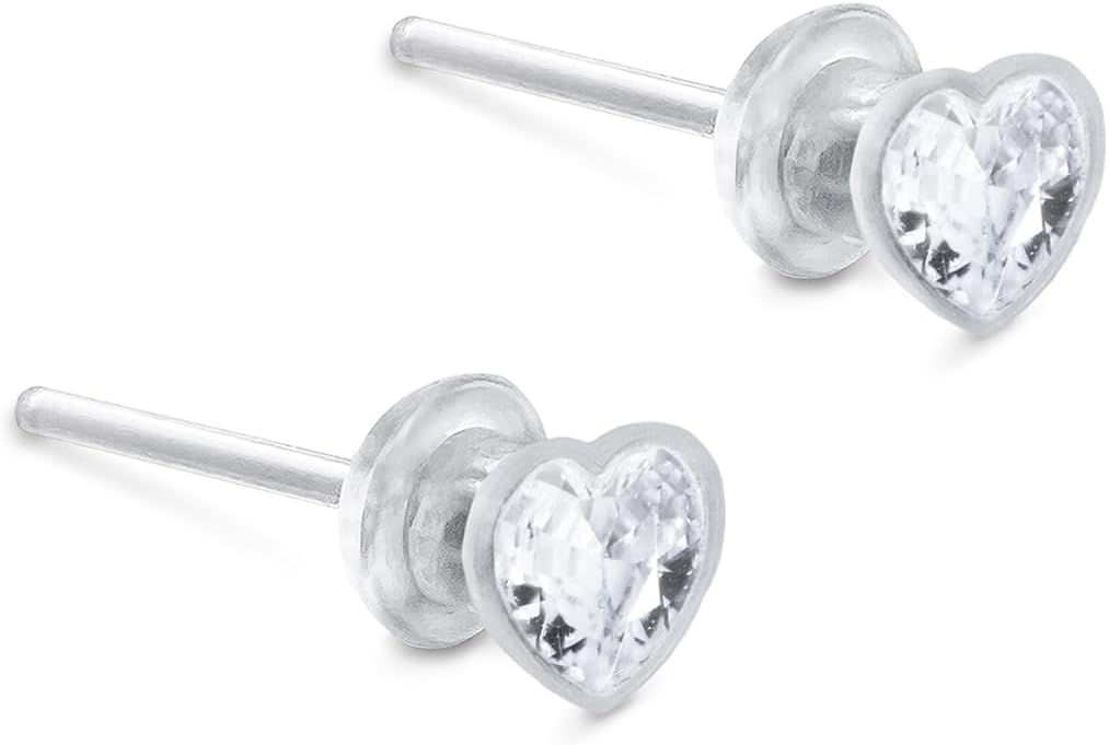 Medical Grade Plastic Earrings for Sensitive Ears, Nickel Free, Hypoallergenic Earrings for Girls and Women, Comfortable, Lightweight and Metal Free Cubic Zirconia