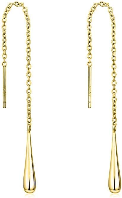 925 Sterling Silver Threader Earrings, Dangle Drop Earrings for Women, Teardrop Dangle Earrings.