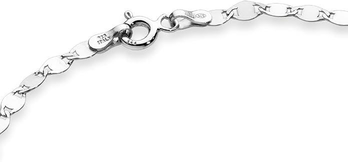 Miabella Italian 925 Sterling Silver or 18K Gold Plated 925 Sterling Silver Sparkle Mirror Link Chain Bracelet for Women, Made in Italy