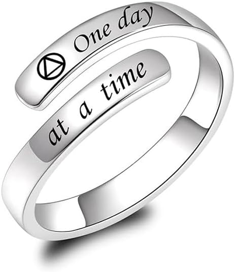 Inspirational Adjustable Ring – Stainless Steel Spiral Twist Healing Ring, Motivational Jewelry Gift for Women/Sorority Sisters