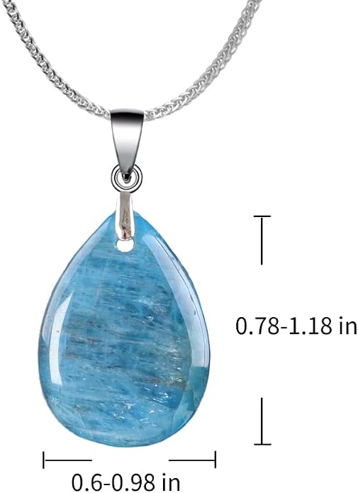 iSTONE 925 Sterling Silver Natural Crytral for Womens Pendant Necklace, Gemstone Birthstone with 17.8" Silver Chain Ladies