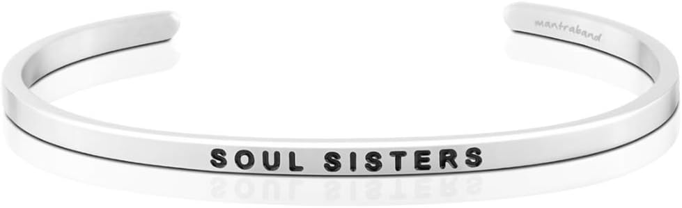 MantraBand - Mantra Band Bracelet - Silver color - Inspirational Engraved Adjustable Cuff - Gifts for Women, Sisters, Friends, Family