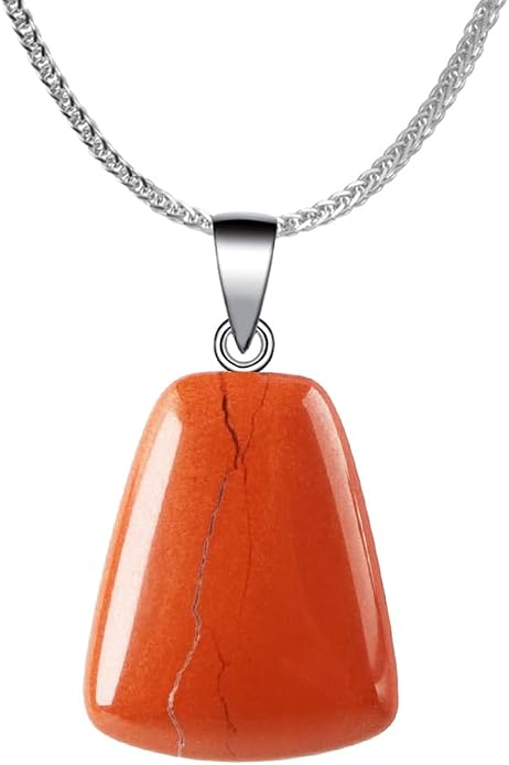 iSTONE 925 Sterling Silver Natural Crytral for Womens Pendant Necklace, Gemstone Birthstone with 17.8" Silver Chain Ladies