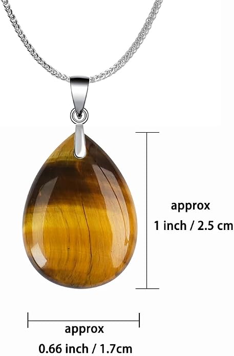iSTONE 925 Sterling Silver Natural Crytral for Womens Pendant Necklace, Gemstone Birthstone with 17.8" Silver Chain Ladies