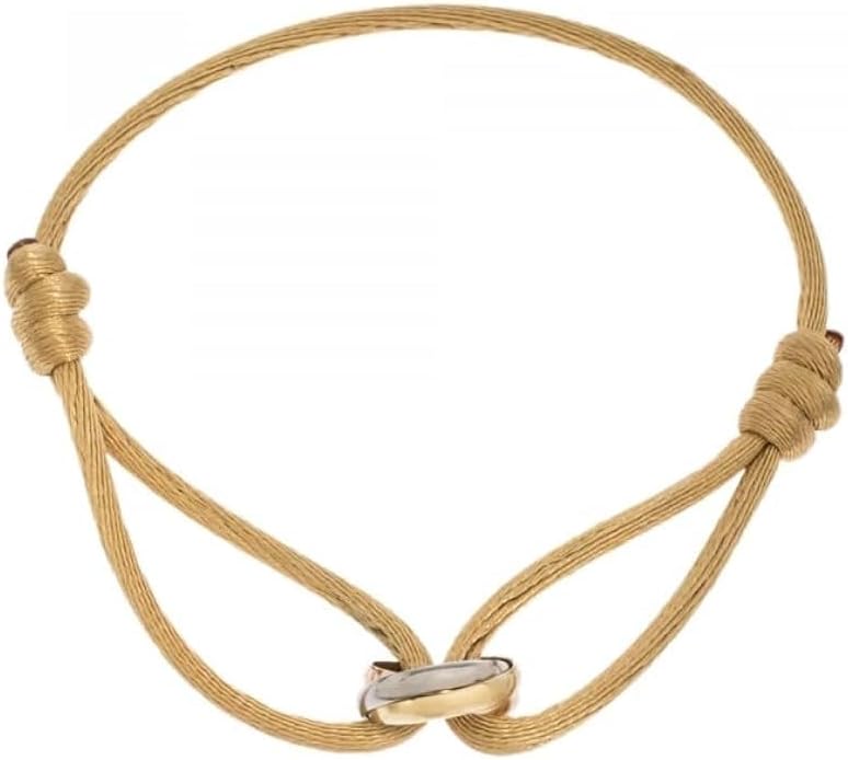 Joy-D 3 Rings Bracelet - String Bracelet with 3 Colors Rings, Adjustable Cord, High Quality Women&Men Bracelet, Gold Jewelry, Perfect Gift for Her&Him