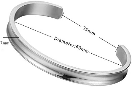 Zuo Bao Stainless Steel Bracelet Grooved Cuff Bangle for Women