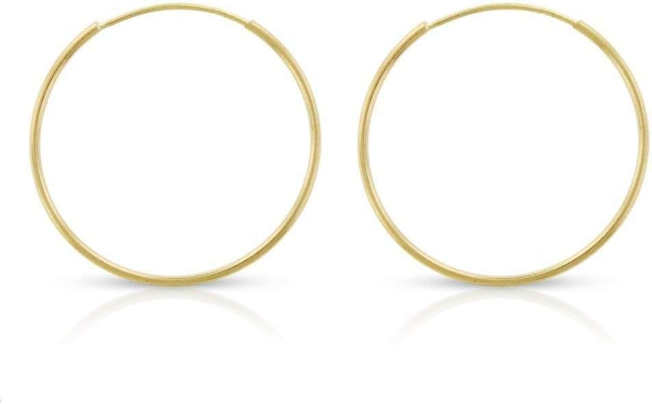 14k Solid Gold Endless Hoop Earrings, 14k Gold Thin Hoop Earrings, Cartilage Earrings, Helix Earring, Nose Hoop, Tragus Earring, 100% Real 14k Gold