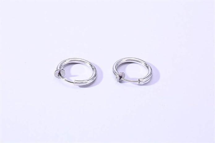 VNOX Unisex Vinatge Stainless Clip On Earrings Non Piercing Feather Charm Dangle Hinged Stud Earrings for Men Women Teen