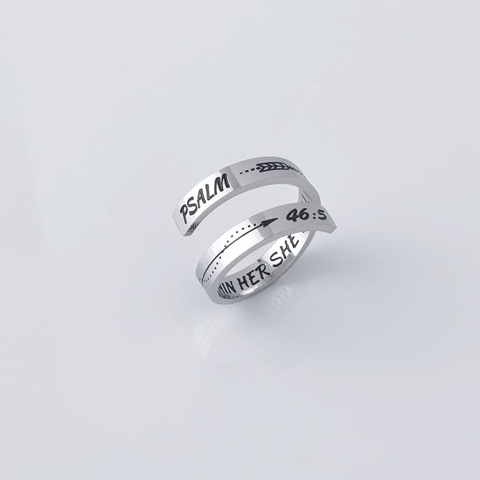Inspirational Rings for Women Statement Stainless Steel Spiral Wrap Twist Ring Encouragement Personalized Jewelry Birthday Gifts