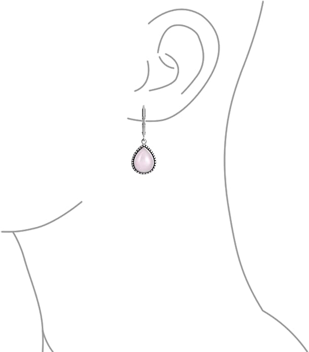 Bling Jewelry Boho Western Style Milgrain Setting Semi Precious Gemstones Lapis Turquoise Jade Onyx Quartz Pear Shaped Teardrop Lever Back Dangle Drop Earrings Teen Oxidized .925 Sterling Silver