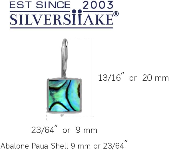 Silvershake 9MM Square Shape Stone Inlay White Gold Plated or 18K Gold Plated 925 Sterling Silver Basic Hook Closure Earrings Jewelry for Women