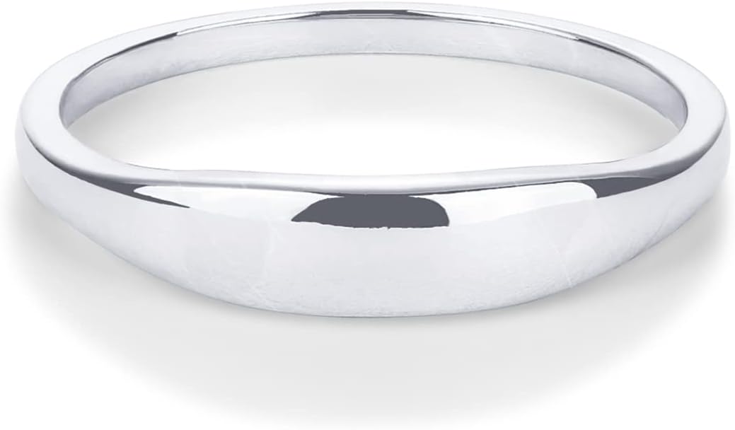 PAVOI 14K Gold Plated Chunky Signet Ring for Women | Women's Stackable Bands