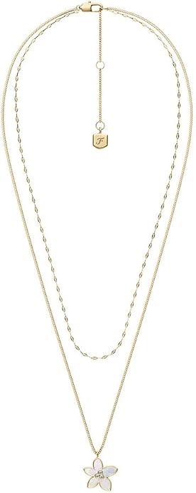 Fossil Women's Gold-Tone Stainless Steel Pendant Chain Necklace for Women