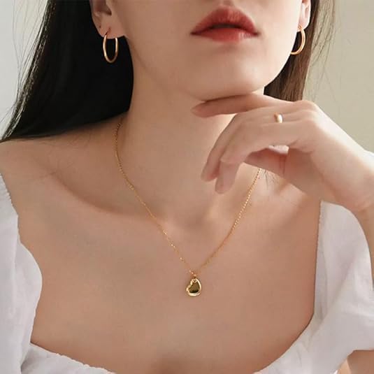 14K Gold Hoop Earrings for Women Gold Earrings Classic Shiny Polished Round Hoop Earrings for Everyday Essential
