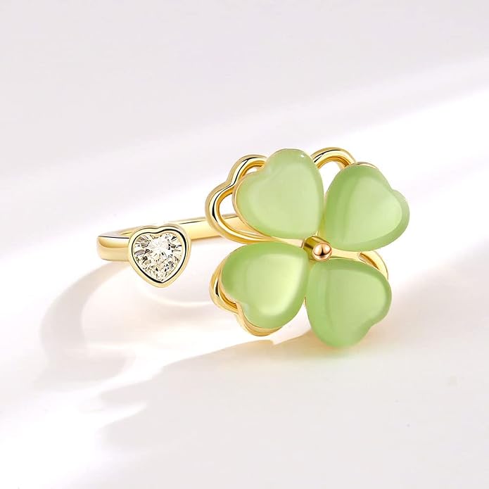 Fidget Ring Anxiety Spinner Ring Open Adjustable Sunflower Star Moon Windmill Butterfly Rings Daisy Stress Relieving Fidget Women Cubic Zirconia Anti Stress Mood Rotate Inspirations Jewelry