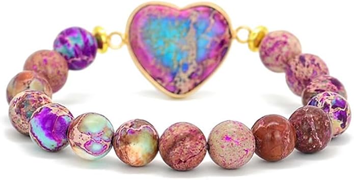 Women Wrap Bracelet Boho Natural Jasper Crystal Stone Beads Strand Bracelets