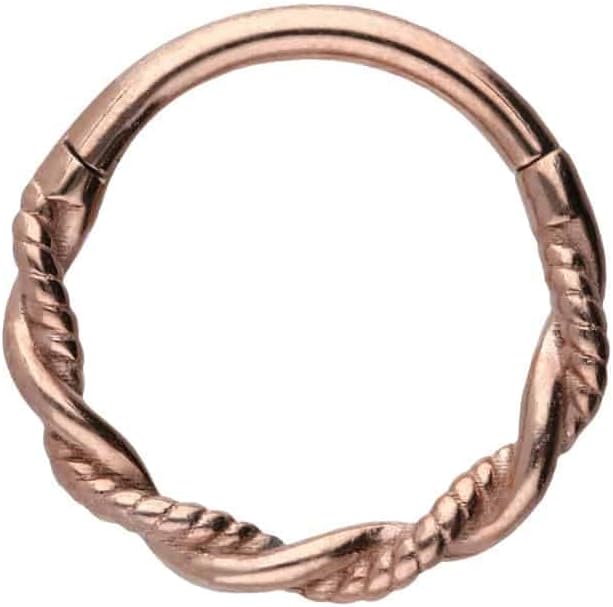 PIERCINGLINE Segment Ring Clicker double twisted Surgical Steel Piercing for nose, septum, ear, helix or tragus - stylish colors and sizes – nose ring hoop tragus hoop helix earrings hoop