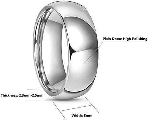 CROWNAL 2mm 4mm 6mm 8mm 10mm Tungsten Wedding Band Ring Men Women Plain Dome Polished Size Comfort Fit Size 3 To 17