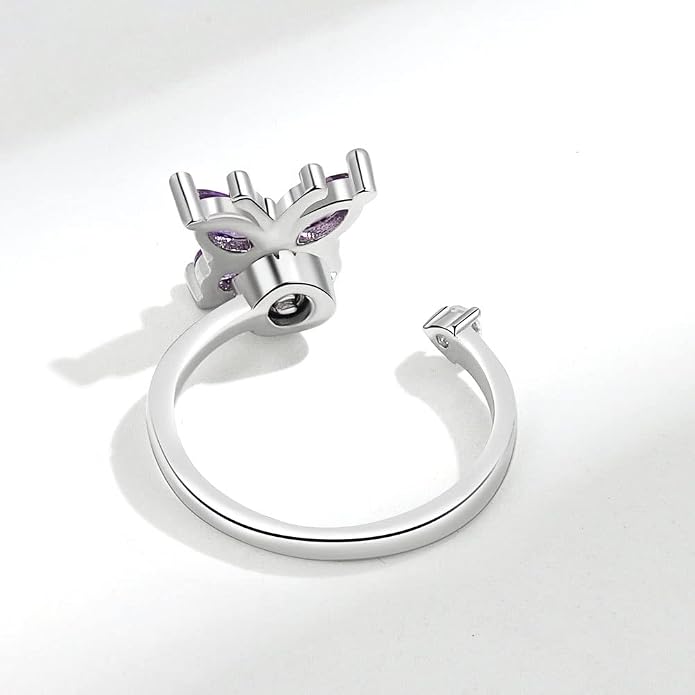 Fidget Ring Anxiety Spinner Ring Open Adjustable Sunflower Star Moon Windmill Butterfly Rings Daisy Stress Relieving Fidget Women Cubic Zirconia Anti Stress Mood Rotate Inspirations Jewelry