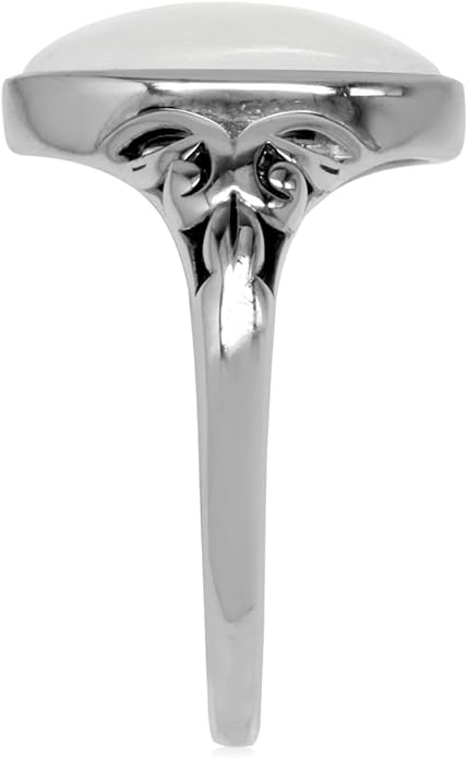 Silvershake 14X7mm Natural Marquise Shape Moonstone 925 Sterling Silver Filigree Statement Ring