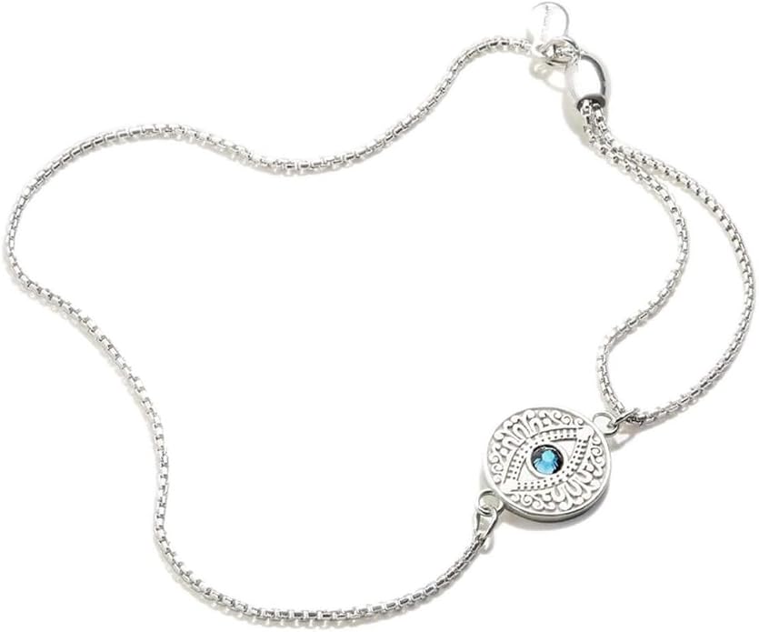 Alex and Ani Path of Symbols Adjustable Ring for Women, Evil Eye Charm, .925 Sterling Silver, Fits Ring Sizes 6 to 9