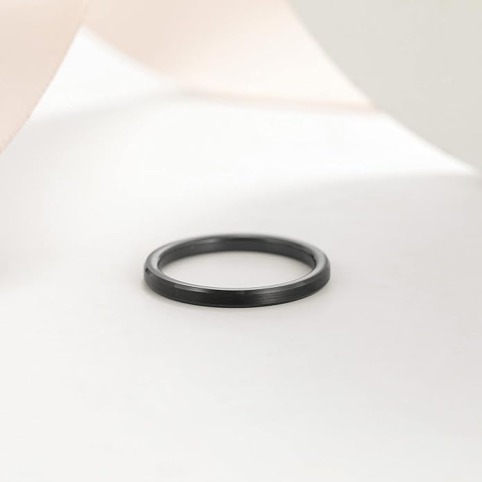 TRUMIUM 2mm 4mm 6mm 8mm 10mm Tungsten Ring Wedding Band for Women Men Bevel Edges Brushed Comfort Fit Size 4-15
