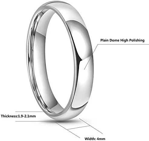 CROWNAL 2mm 4mm 6mm 8mm 10mm Tungsten Wedding Band Ring Men Women Plain Dome Polished Size Comfort Fit Size 3 To 17
