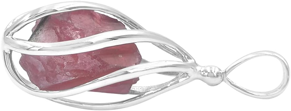 Starborn Gemstone teardrop Style Cage Pendant Sterling Silver